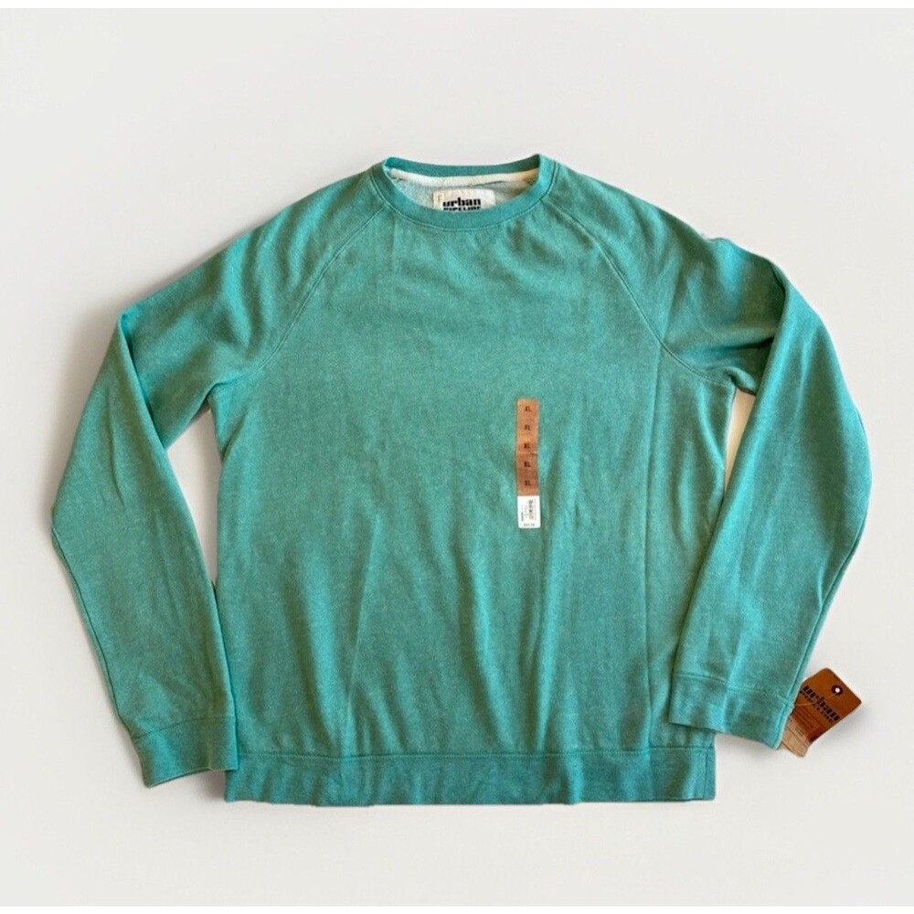 New Urban Pipeline Men’s Sweatshirt XL Teal Green Crew Soft Lounge Beach Travel
